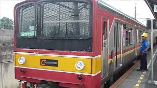 [10両化]元205系横浜線H2編成KRL Jabotabek タナアバン駅発車(警笛あり)