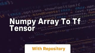 numpy array to tf tensor