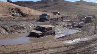 Jeep gets stuck in Gorman mud hole...poor thing.