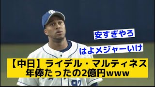 【悲報】中日　ライデル・マルティネス年俸たったの2億円www