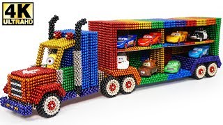 DIY - How To Make Lightning McQueen Transport Truck with Magnetic Balls (ASMR) | Magnetic Man 4K