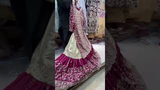 Bridal farshi lehnga best best article burgundy colour with gold combination contact 03115182157￼