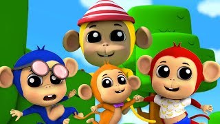 Пять Маленьких Обезьян | Обезьянки Мультфильм | Детские Песни | Five Little Monkeys | Farmees Russia