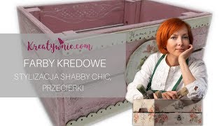 Skrzynka w stylu shabby chic malowana farbą kredową