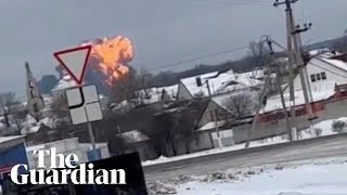 Huge fireball as Russian military plane crashes in Belgorod