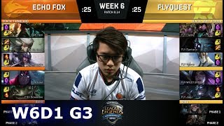 Echo Fox (w/ Smoothie) vs FlyQuest | Week 6 Day 1 S8 NA LCS Summer 2018 | FOX vs FLY W6D1