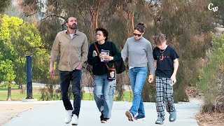 Ben Affleck enjoys a morning walk with his kids in LA after visiting Jennifer Garner