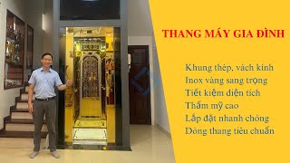 Xu hướng thang máy gia đình 350kg 2025, thang máy kính giữa lòng thang bộ thẩm mỹ, tiện nghi