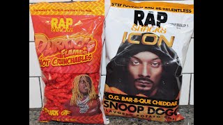 Rap Snacks Lil Durk Durkio’s Flames Hot Crunchables \u0026 Snoop Dogg O.G. Bar-B-Que Cheddar Potato Chips