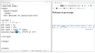 Arithmetic operators and concatenation in JavaScript