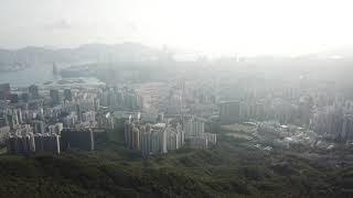 Fly over Hong Kong Suicide Cliff. 4k drone video