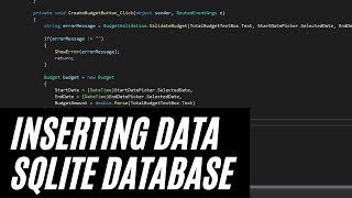 Inserting Data Into Our SQLite Database - Make a Modern WPF Desktop App Part 10
