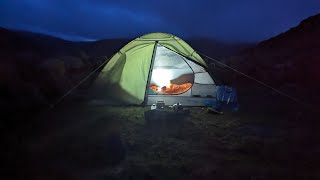 Wild camping on top of Hare`s Gap