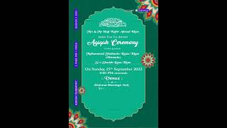 Aqiqah ceremony invitation video for Muslim family in english language with vintage design 2821