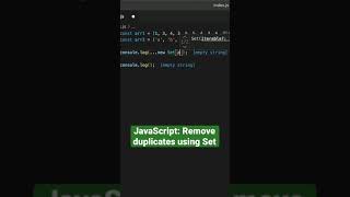 Javascript: Remove duplicates in array using Set