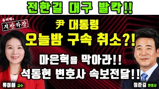 [류여해의 적반하장] 전한길 대구 발칵! 윤 대통령 오늘밤 구속 취소?! 마은혁을 막아라!! 석동현 변호사 속보전달!! (with 정준길 변호사)_250210