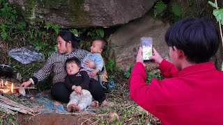 The man discovered a single mother raising two small children living in a cave// Lý Đào hoa