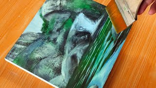Acrylic Painting Hidden Waterfalls Landscape / easy Painting STEP by STEP