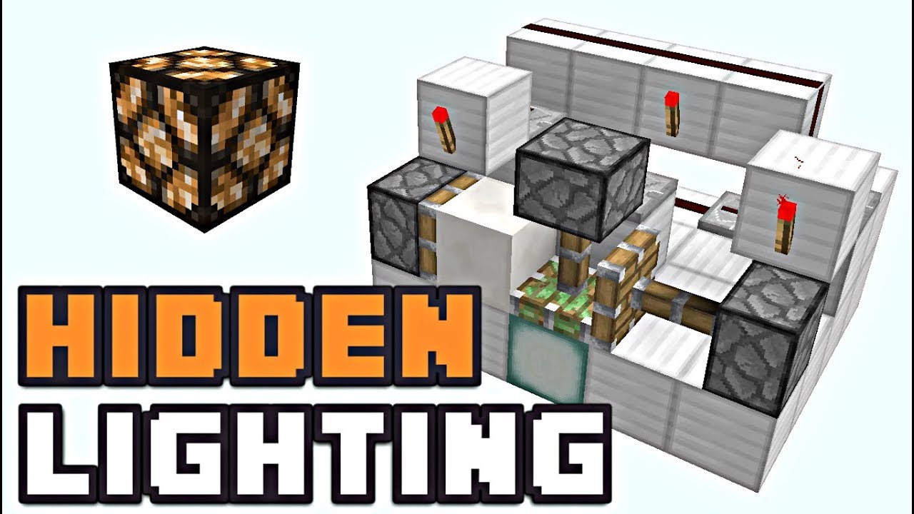 Minecraft Simple Pop Out Hidden Lighting Redstone Tutorial Youtube