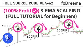 (100%Profit) 3-EMA SCALPING Martingale (FULL TUTORIAL for Beginners) Free source EA-62 by fxDreema