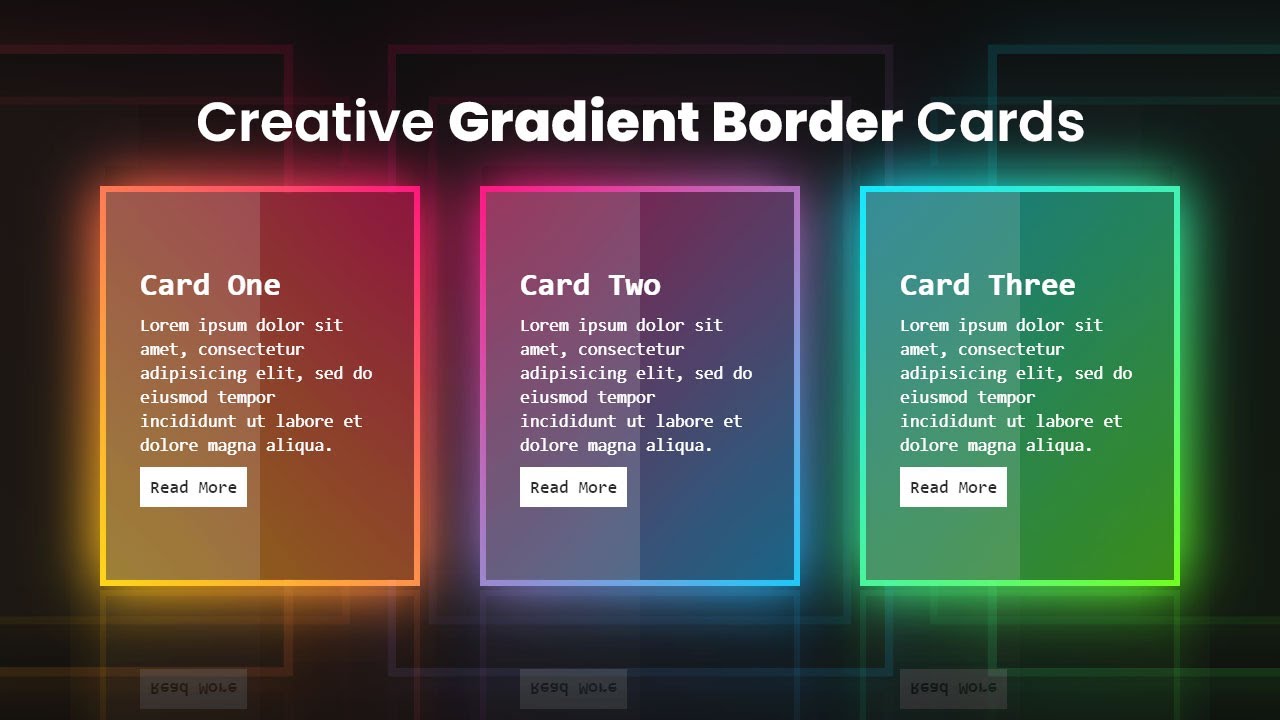 Creative CSS Gradient Border Cards | How To Create CSS Gradient Border ...