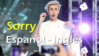 Justin Bieber Sorry Español Inglés Video Official Lyrics + traducción