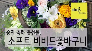 승진 축하 소프트 비비드꽃바구니