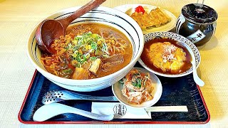 【愛知大盛り】ゴロゴロチャーシューみそラーメン麺大盛り・ハーフ天津飯セット・焼餃子/中華食堂八宝菜館蟹江インター店【愛知県津島市金柳町字南脇】