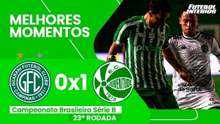 GUARANI 0 X 1 JUVENTUDE | MELHORES MOMENTOS - 23ª RODADA BRASILEIRÃO SÉRIE B 2023