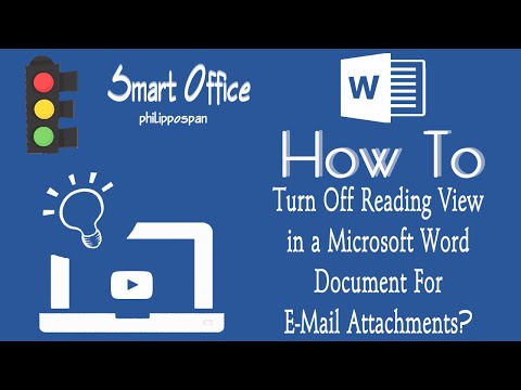 How do I turn off reading view in a Microsoft Word document for email attachments?