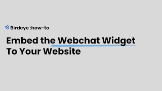 Embed Webchat Widget to your Website