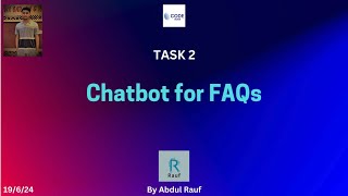 Building an AI Chatbot for FAQs ( CodeAlpha AI Intern Project )