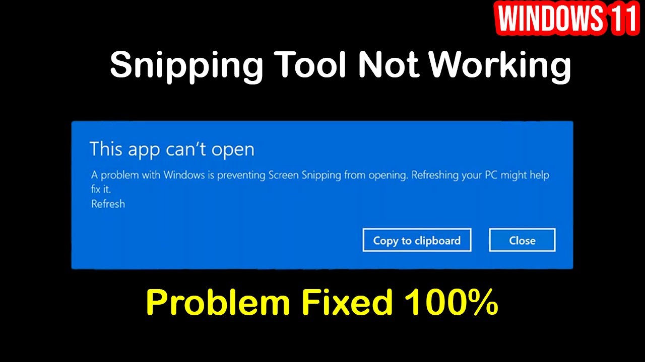 Windows 11 Snipping Tool Not Working : How To Fix #technical_cloud ...