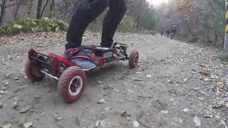 ESK8.kr Electric Mountainboard Trampa 4WD - Uphill easy off load.