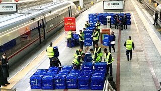 Fuxing high-speed bullet train vacates carriage for express delivery