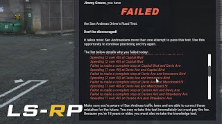 I failed the drivers test nine times?! - LSRP First Impressions #lsrp #ragemp #gtarp