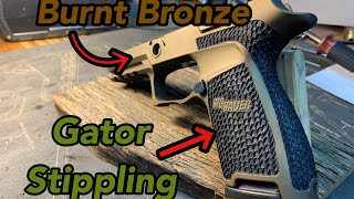 Sig P320 Burnt Bronze Cerakote \u0026 Stippling