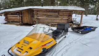 Deep Snow At The Cabin. Harvesting Firewood.