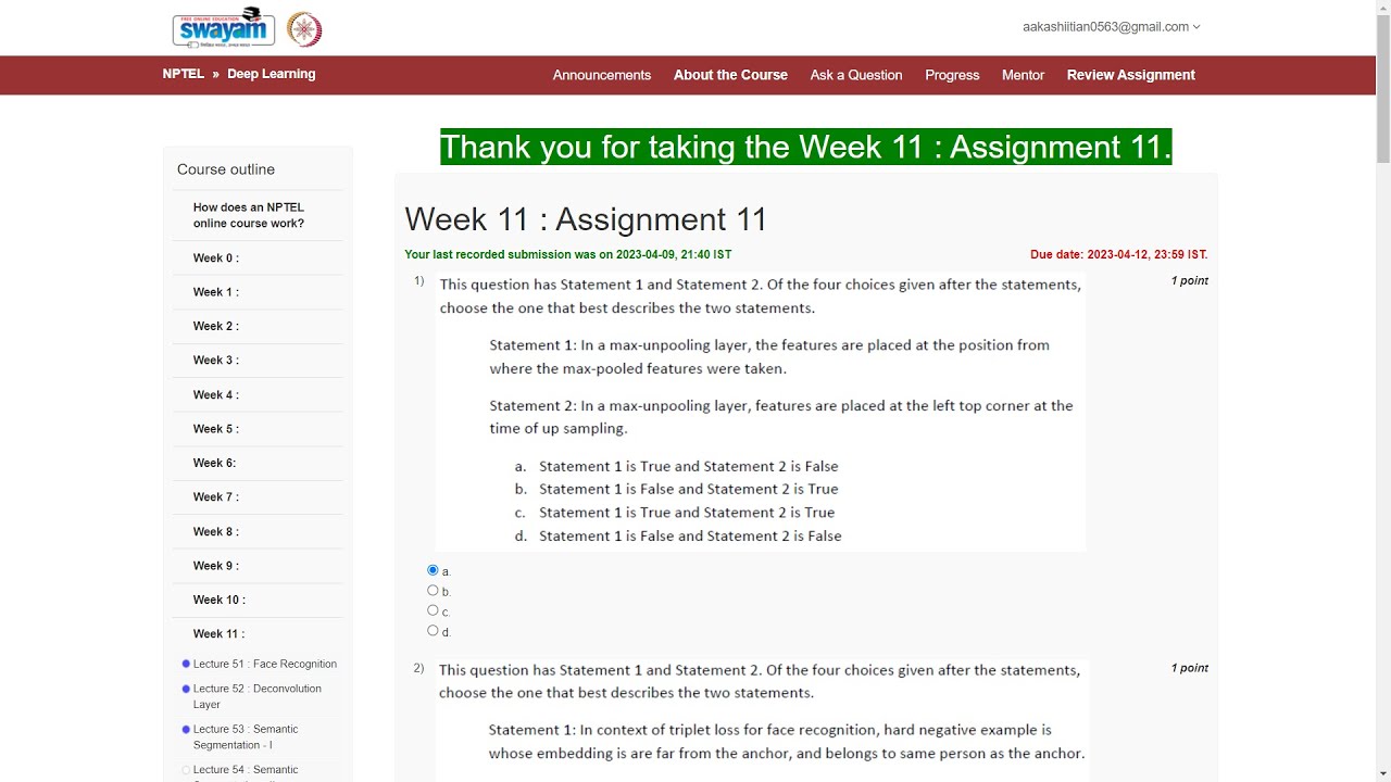 Assignment 11 Deep Learning Iit Kgp Nptel 2k23 Artificial