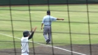 門司学園高 濵本 一夢 選手 レフト前ヒット