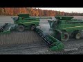 finishing soybean harvest with john deere combines