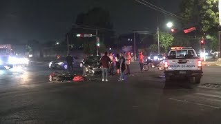 Dos lesionados en accidente de transito sobre calle 5 de noviembre