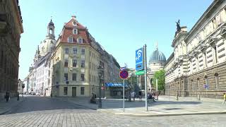 Walk around Dresden Germany. Elbe-Frauenkirche-Castle-Zwinger-Prager Straße.