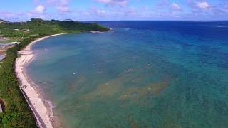 [4Ｋ]知念の砂浜　 Drone Footage   okinawa islands  沖縄 ドローン空撮　 動画　素材　観光