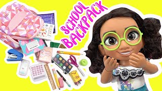 Disney Encanto Mirabel Doll Packing Backpack for School + Real Littles Backpacks
