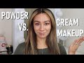 POWDER VS CREAM MAKEUP | Trying out cream and liquid makeup & NEW brushes