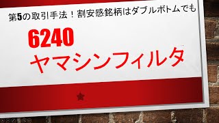 第五の取引手法はダブルボトムでも✨✨　6240　ヤマシンフィルタ　　割安感銘柄は、いまいちな決算内容でも上がることは結構あります✨✨ぜひとも、割安感銘柄も狙っていきましょう！