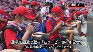 カープの選手を小中学生が取材　「ちゅーピー赤ヘル記者」