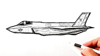 How to draw a Fighter Jet F-35