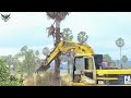 efficient excavation caterpillar 312b excavator digging with 5t dump truck